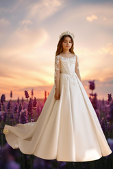 Anneliese Ivory Lace Gown | Pentelei Couture
